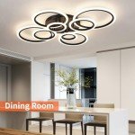 Modern Dimmable LED Black Flush Mount Light