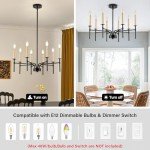 Stylish Black and Gold 8-Light Chandelier