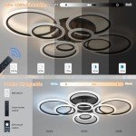 Modern Dimmable LED Black Flush Mount Light