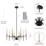 Stylish Black and Gold 8-Light Chandelier