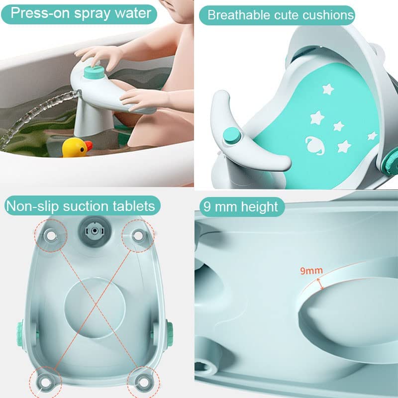 Adjustable Baby Bath Seat with Non-Slip Mat