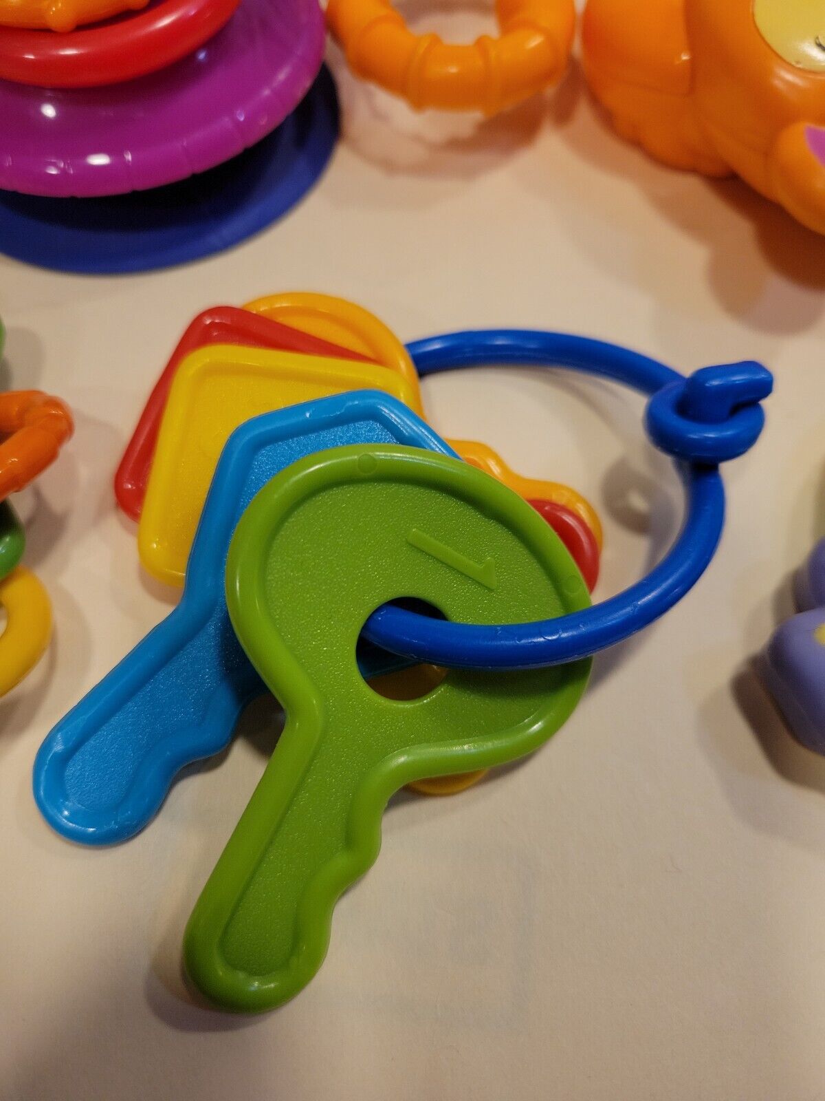 Lot of baby rattles and teethers. 