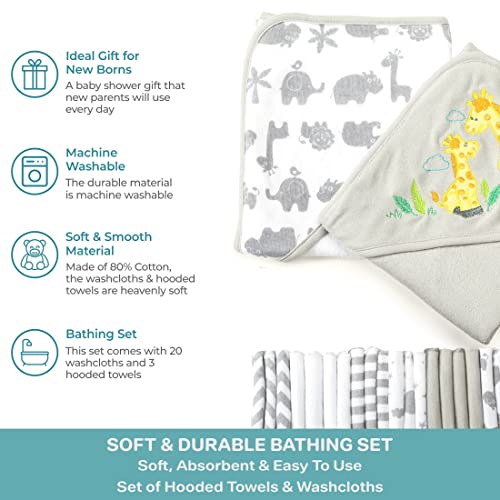 Spasilk Baby Hooded Towels & Washcloths Set