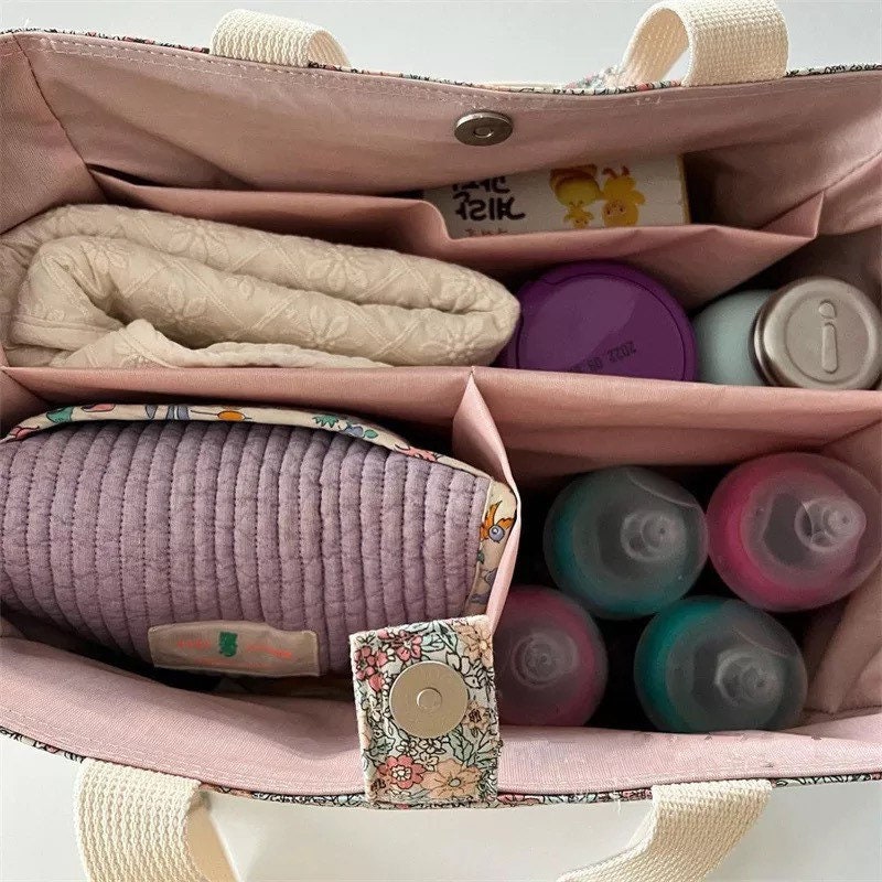 Korean Floral Mother & Baby Bag - Multi-Functional Shoulder Bag