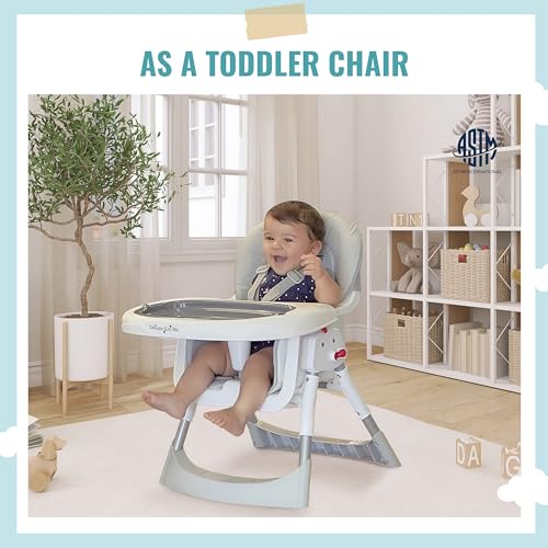 Portable 2-in-1 Compact High Chair - Grey