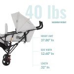 Dream On Me Vista Moonwalk Baby Stroller in Light Gray, Lightweight Infant Stroller with Compact Fold, Multi-Position Recline Umbrella Stroller with Canopy, Extra Large Storage and Cup Holder