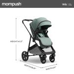 Mompush Wiz 2-in-1 Convertible Baby Stroller with Bassinet Mode - Foldable Infant Stroller to Explore More as a Family - Toddler Stroller with Reversible Stroller Seat