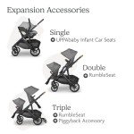 UPPAbaby Vista V2 Stroller/Convertible Single-to-Double System/Bassinet, Toddler Seat, Bug Shield, Rain Shield, and Storage Bag Included/Lucy (Rosewood Mélange/Carbon Frame/Saddle Leather)