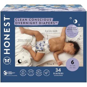 Honest Co. Overnight Diapers - Size 6, 34 Count