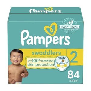 Pampers Swaddlers Ultra Soft Diapers, Size 2