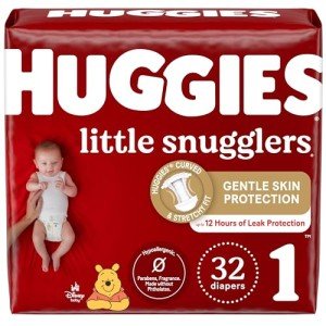 Huggies Little Snugglers Size 1 Diapers, 32 Count