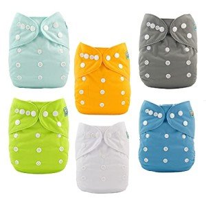 ALVABABY Adjustable Cloth Diapers 6 Pack