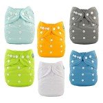 ALVABABY Adjustable Cloth Diapers 6 Pack
