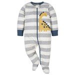 Dinosaur Print Baby Boys' Footie Pajamas - 4 Pack