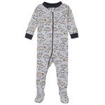 Gerber Baby Boys' Dinosaur Footed Pajamas, 9 Months