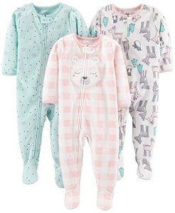 Baby Girls' 3-Pack Flame Resistant Footed Pajamas