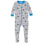 Gerber Baby Boys' Dinosaur Footed Pajamas, 9 Months
