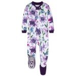 Burt's Bees Baby Girls' Organic Cotton Footed Pajamas