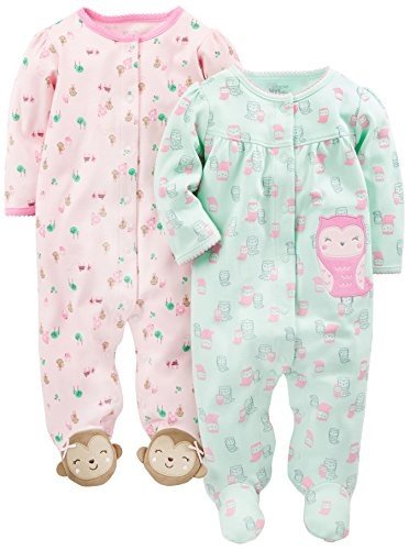 Baby Girls' 2-Pack Cotton Sleep & Play Sets