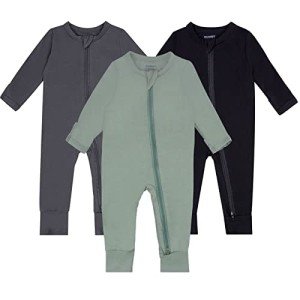 GUISBY Baby Footless Zipper Sleepers - 3-6 Months