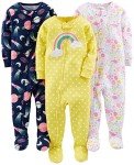 Carter's Girls' 3-Pack Footed Pajamas, 12 Months