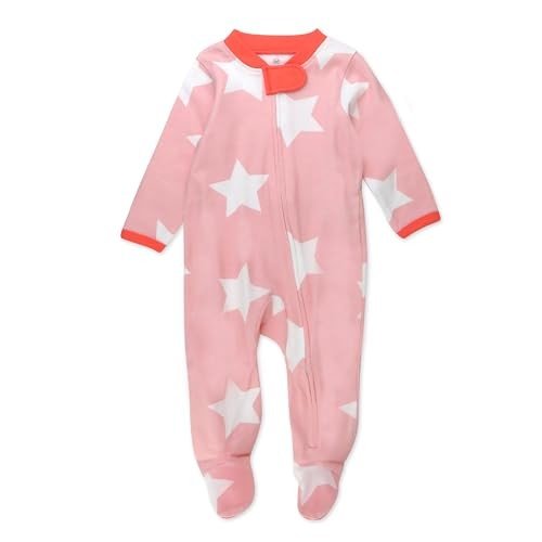 Organic Cotton Footed Pajamas for Baby Girls, Jumbo Star