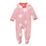 Organic Cotton Footed Pajamas for Baby Girls, Jumbo Star
