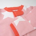 Organic Cotton Footed Pajamas for Baby Girls, Jumbo Star