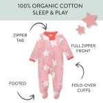 Organic Cotton Footed Pajamas for Baby Girls, Jumbo Star