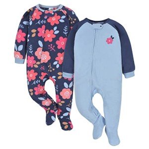 Flame Resistant Floral Fleece Pajamas for Toddlers