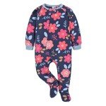 Flame Resistant Floral Fleece Pajamas for Toddlers