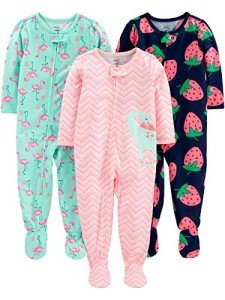 Carter's Baby Girls' 3-Pack Flame Resistant Pajamas
