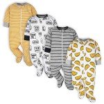 4-Pack Baby Boys' Footies and Sleepers, 3-6 Months