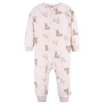 Gerber Baby Girl Pink Deer Footless Pajamas Set