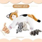 Plush Mommy Cat with 4 Baby Kittens