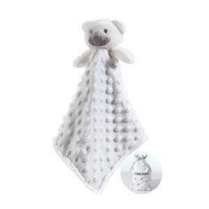 Cute Soft Baby Security Blanket - White Bear