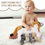Plush Mommy Cat with 4 Baby Kittens