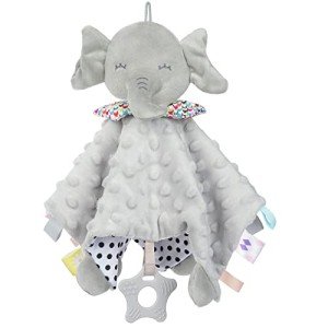 Soft Elephant Baby Security Blanket with Teether