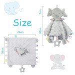 Soft Elephant Baby Security Blanket with Teether