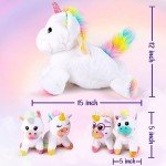 Rainbow Unicorn Stuffed Animal Set for Girls