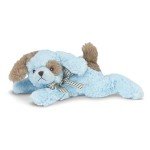 Blue Puppy Plush Stuffed Animal with Rattle