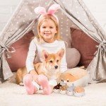 Mommy Shiba Inu Plush Toy with 4 Puppies