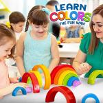 Wooden Rainbow Stacking Toy for 3-Year-Olds