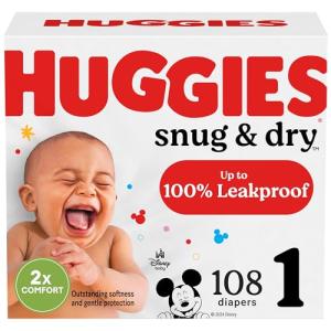 Huggies Snug & Dry Size 1 Diapers, 108 Ct