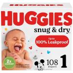 Huggies Snug & Dry Size 1 Diapers, 108 Ct