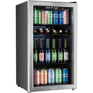 hOmeLabs Mini Beverage Refrigerator with Glass Door