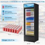 12.5 Cu.Ft. Glass Door Beverage Cooler Fridge