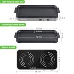 AMZCHEF Double Induction Cooktop with Griddle Pan