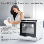 BlitzHome Compact Smart Portable Dishwasher with WIFI