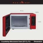 Magic Chef 0.9 Cu. Ft. 900W Red Microwave Oven